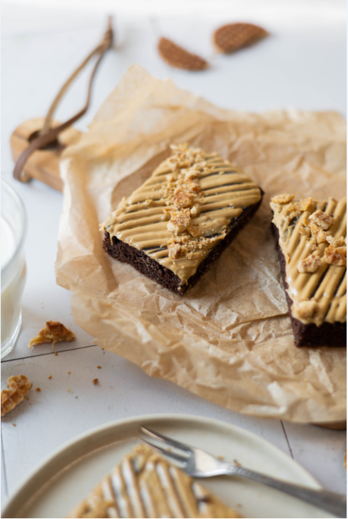 Karamel stroopwafel brownie (klein)